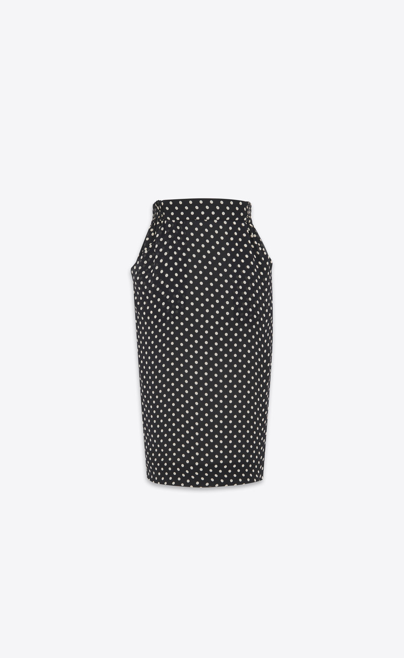 pencil skirt in dotted silk charmeuse 1