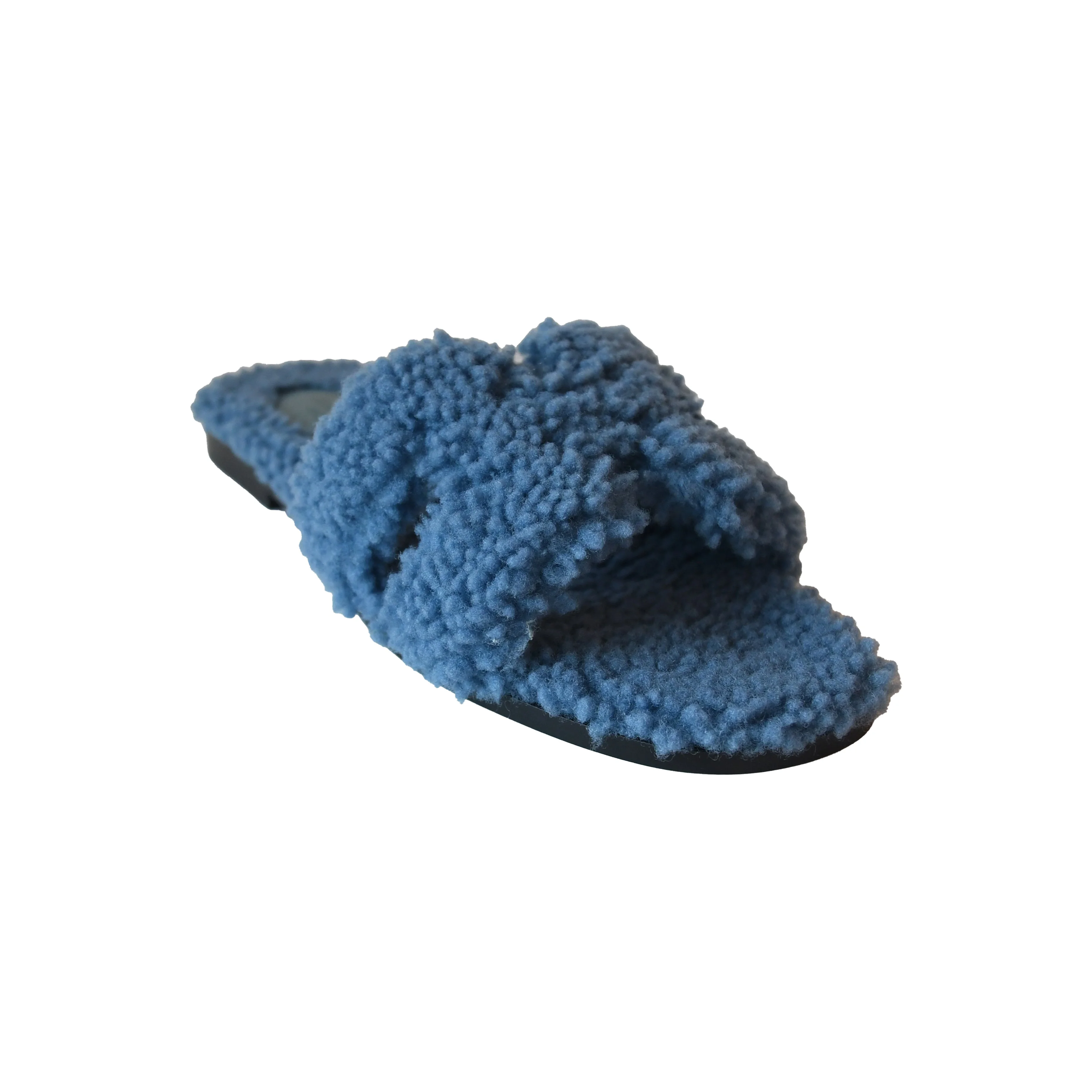 Hermes Oran Teddy Sandals Blue - 1