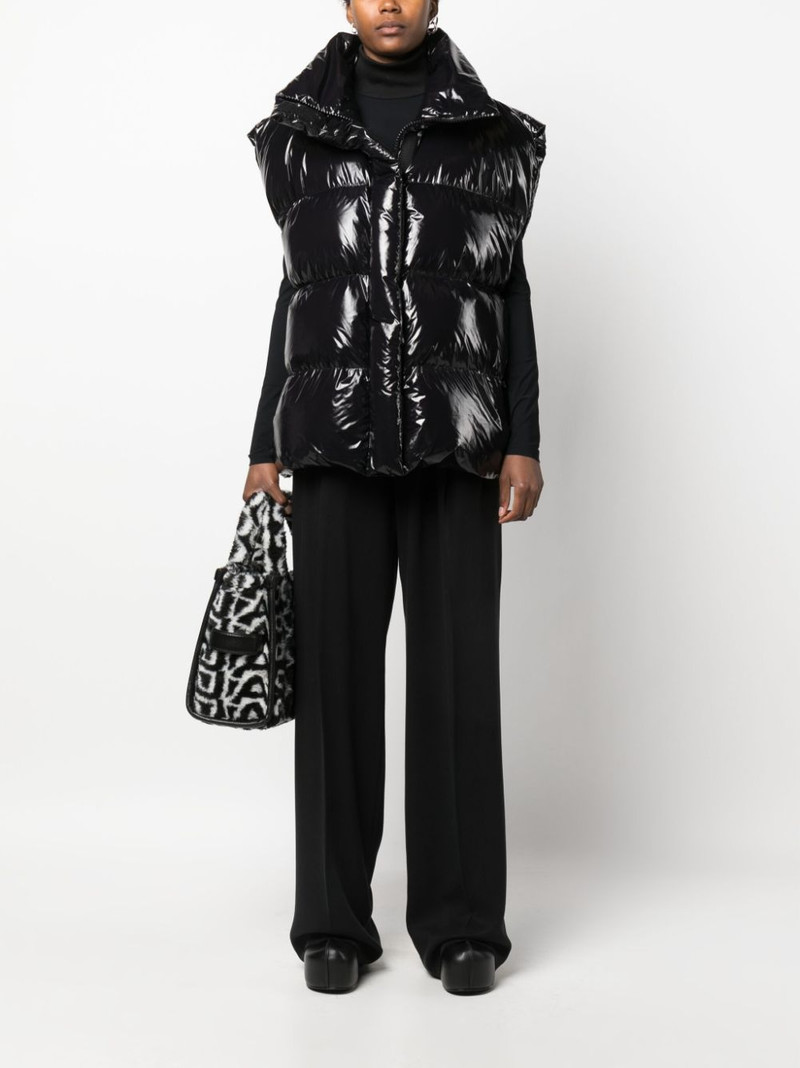MSGM glossy padded zip-up gilet outlook