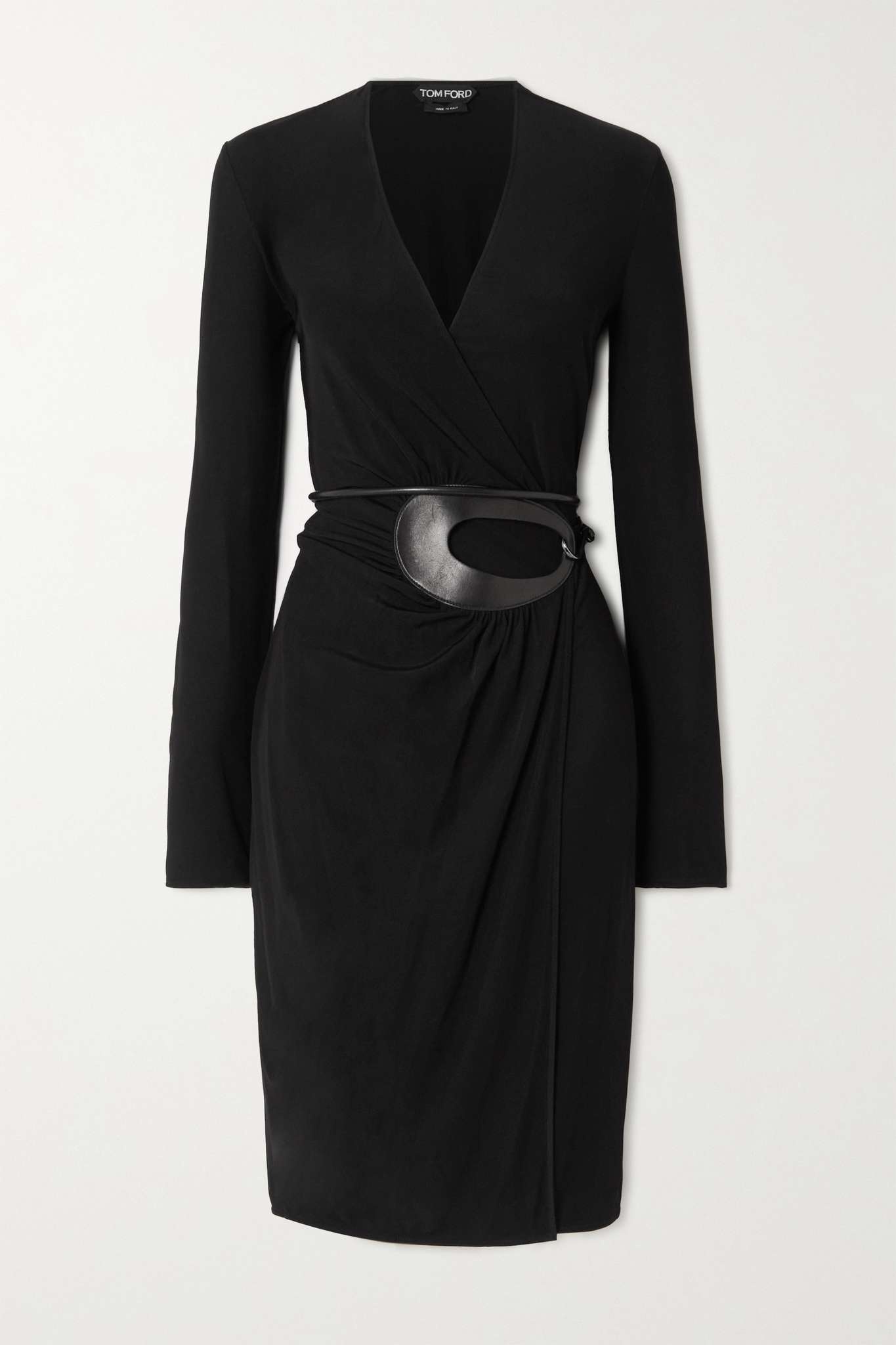 Belted jersey wrap dress - 1