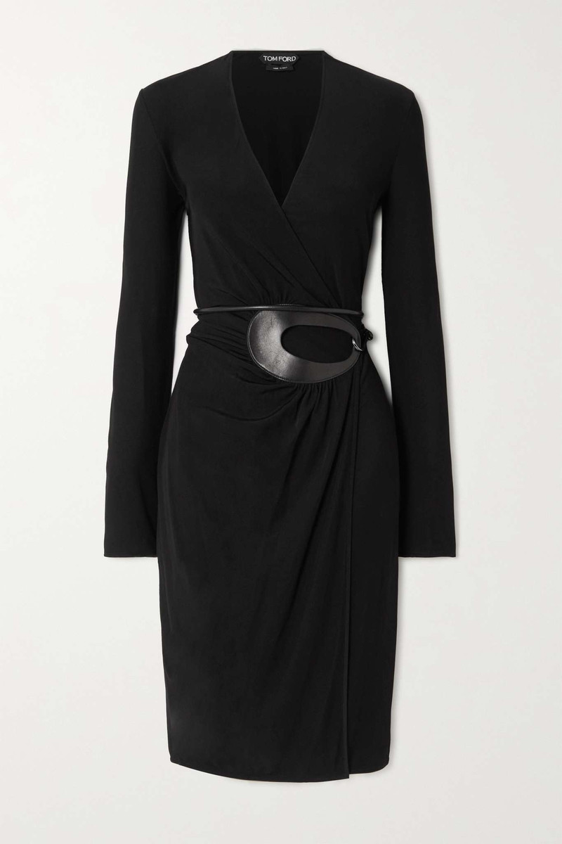 Belted jersey wrap dress 1