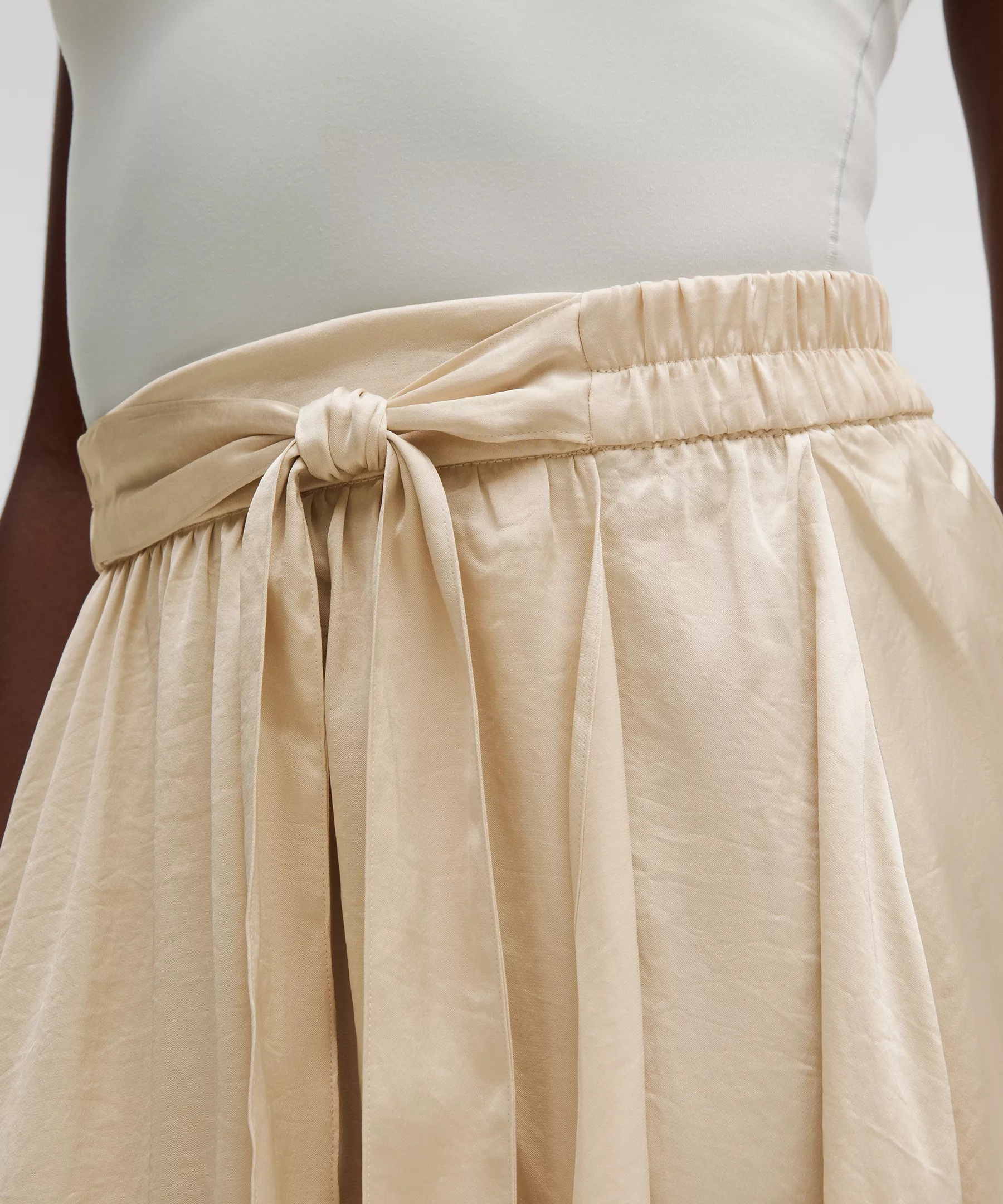 Midi-Length Satin Wrap Skirt - 4