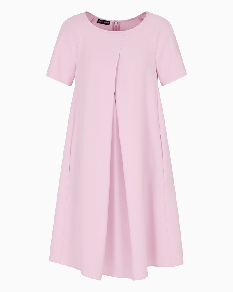 TECHNO CADY FLARED DRESS WITH OVERSIZED GODET PLEAT 1