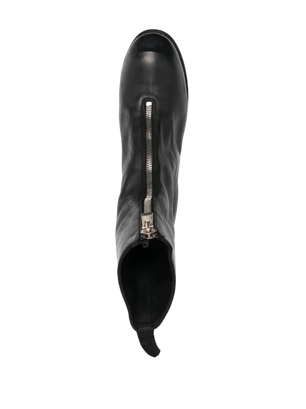 zip-front leather ankle boots - 4