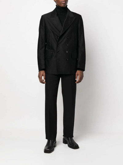 TOM FORD double-breasted cotton blazer outlook