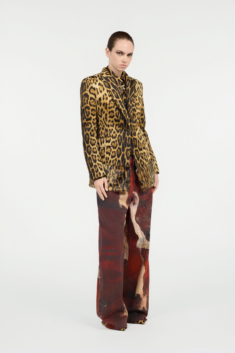 Single-Breasted Blazer With Jaguar Skin Print 3