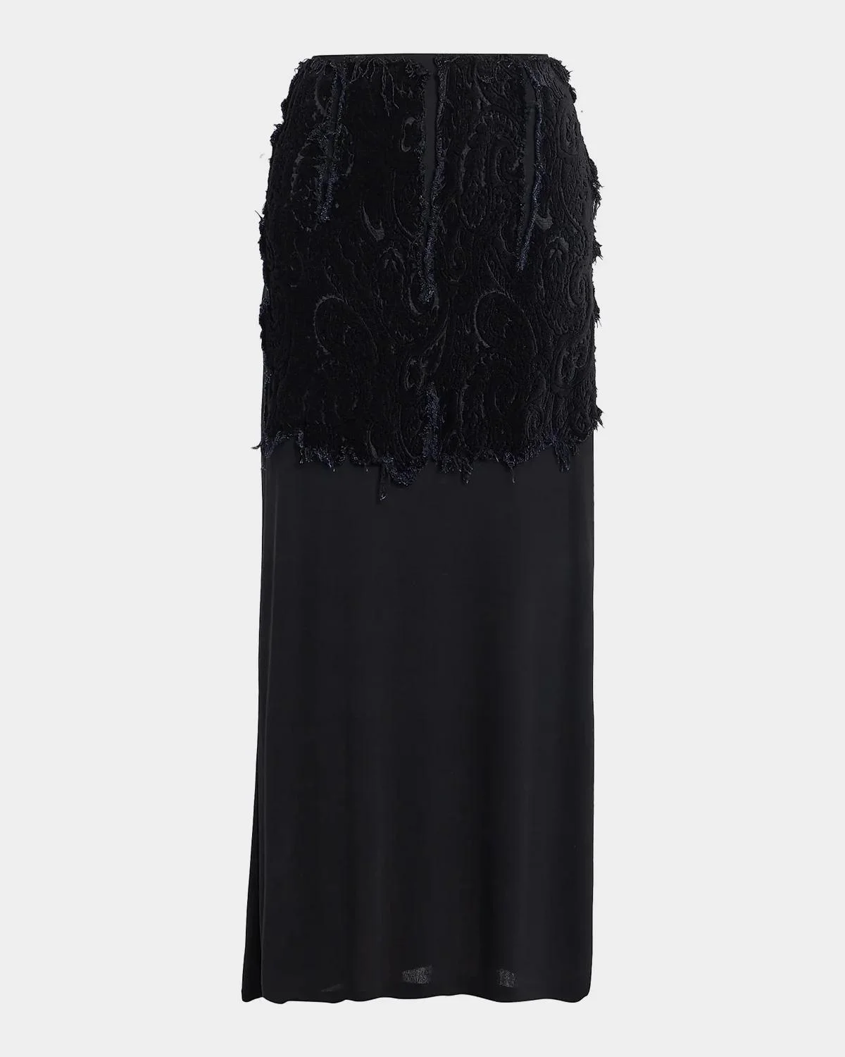Textured Paisley Maxi Skirt - 1