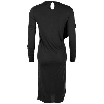 Rick Owens Lilies Long Sleeved Asymmetric Draped Dress Black in Black outlook