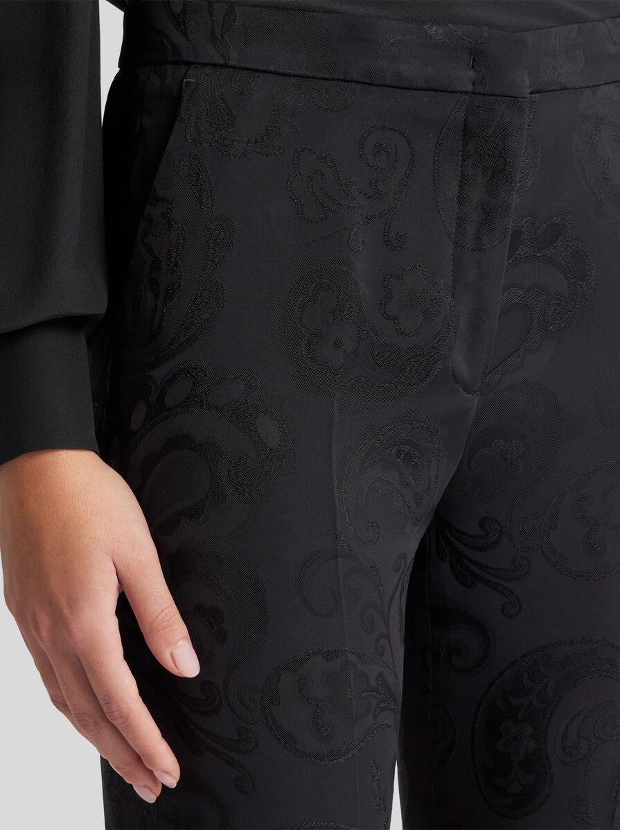 FLARED PAISLEY JACQUARD TROUSERS - 3