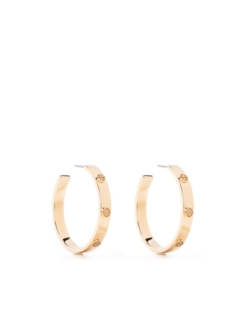 embossed-logo hoop earrings 1