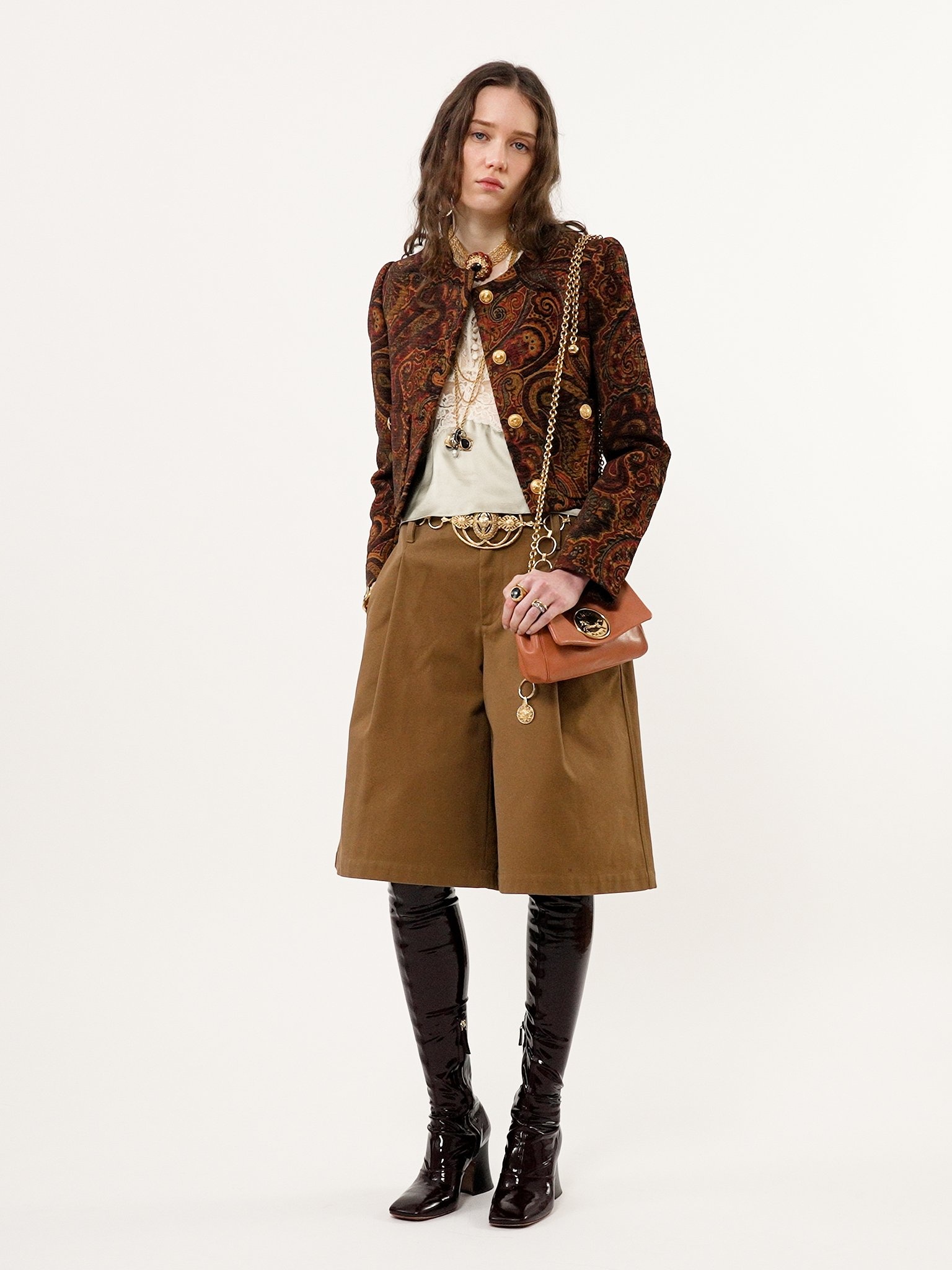 BOXY COLLARLESS JACKET IN TAPESTRY JACQUARD - 5
