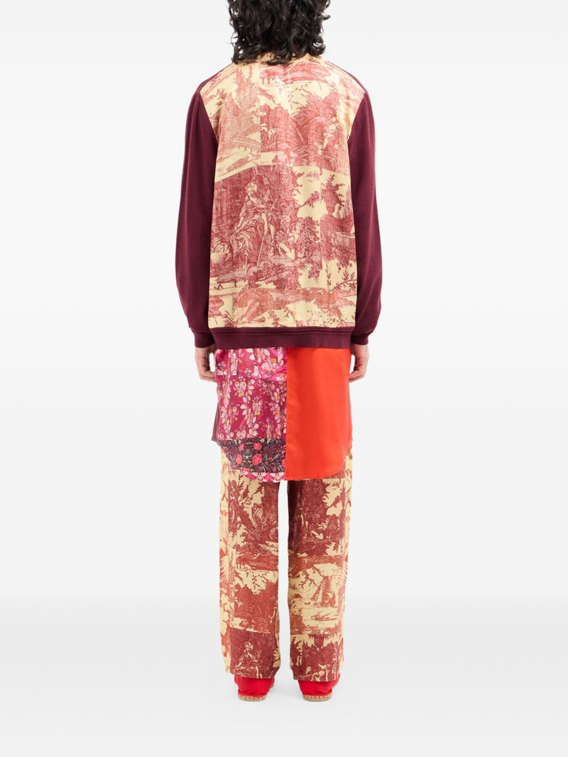 Tricot toile print V-neck cardigan 4