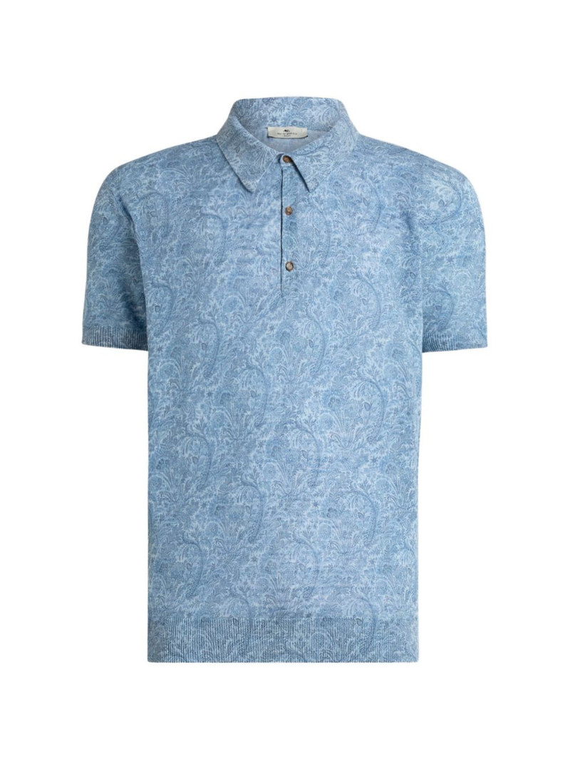 floral-motif polo shirt 1