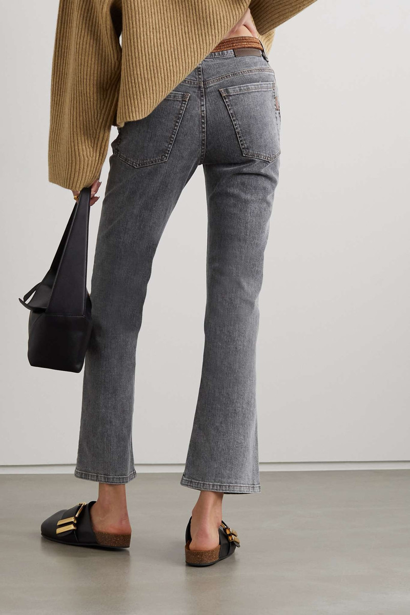 Belted high-rise slim-leg jeans 4
