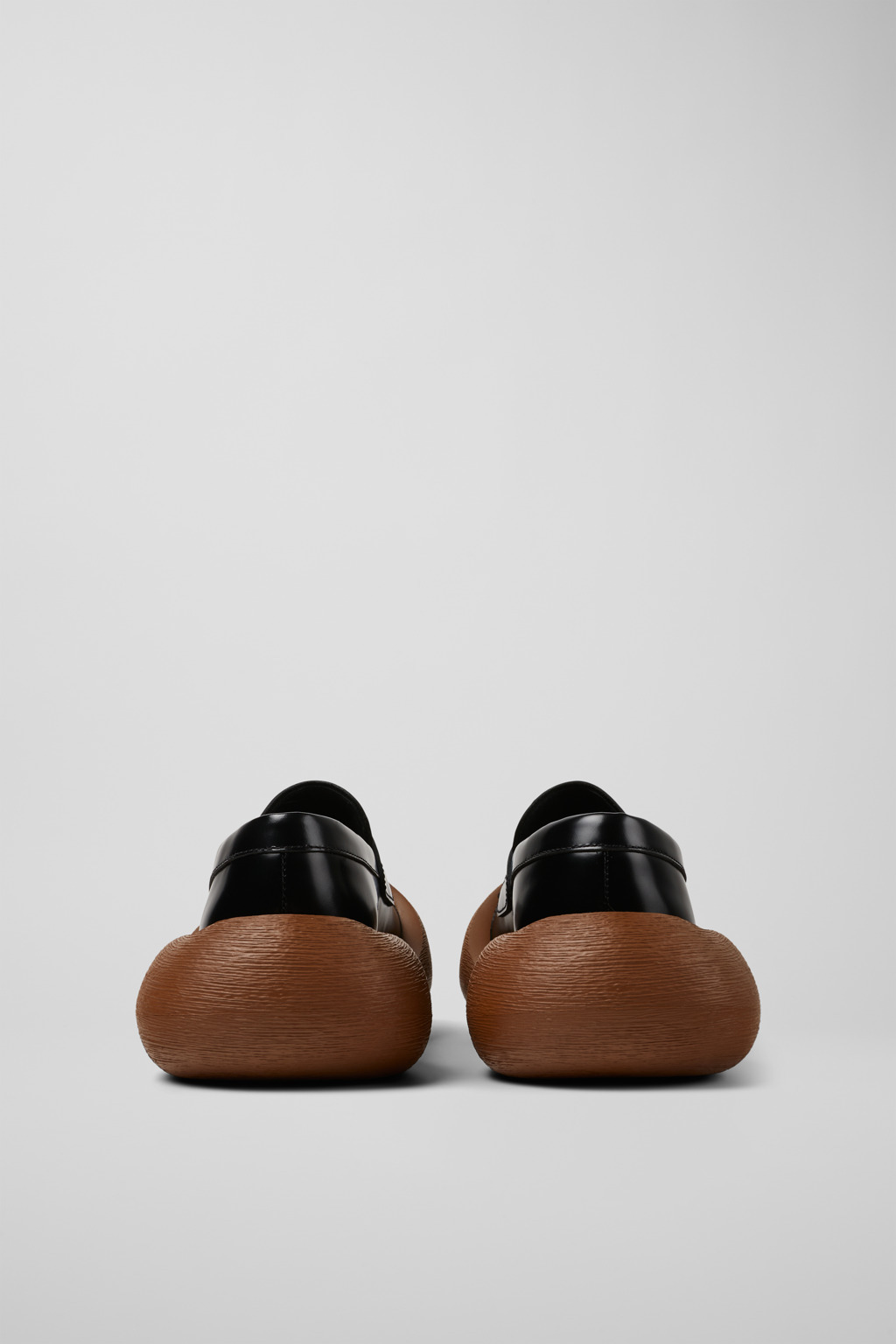Black-brown leather loafers - 3