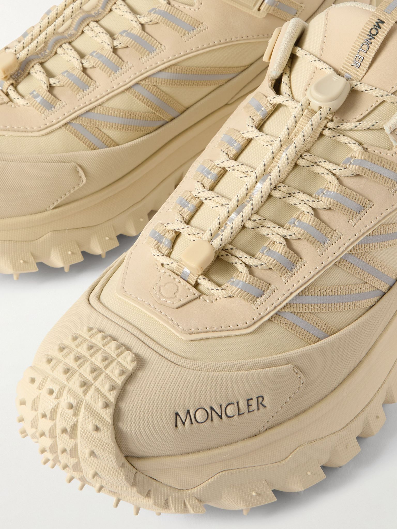 Trailgrip GTX Leather-Trimmed Canvas Sneakers Beige - 6