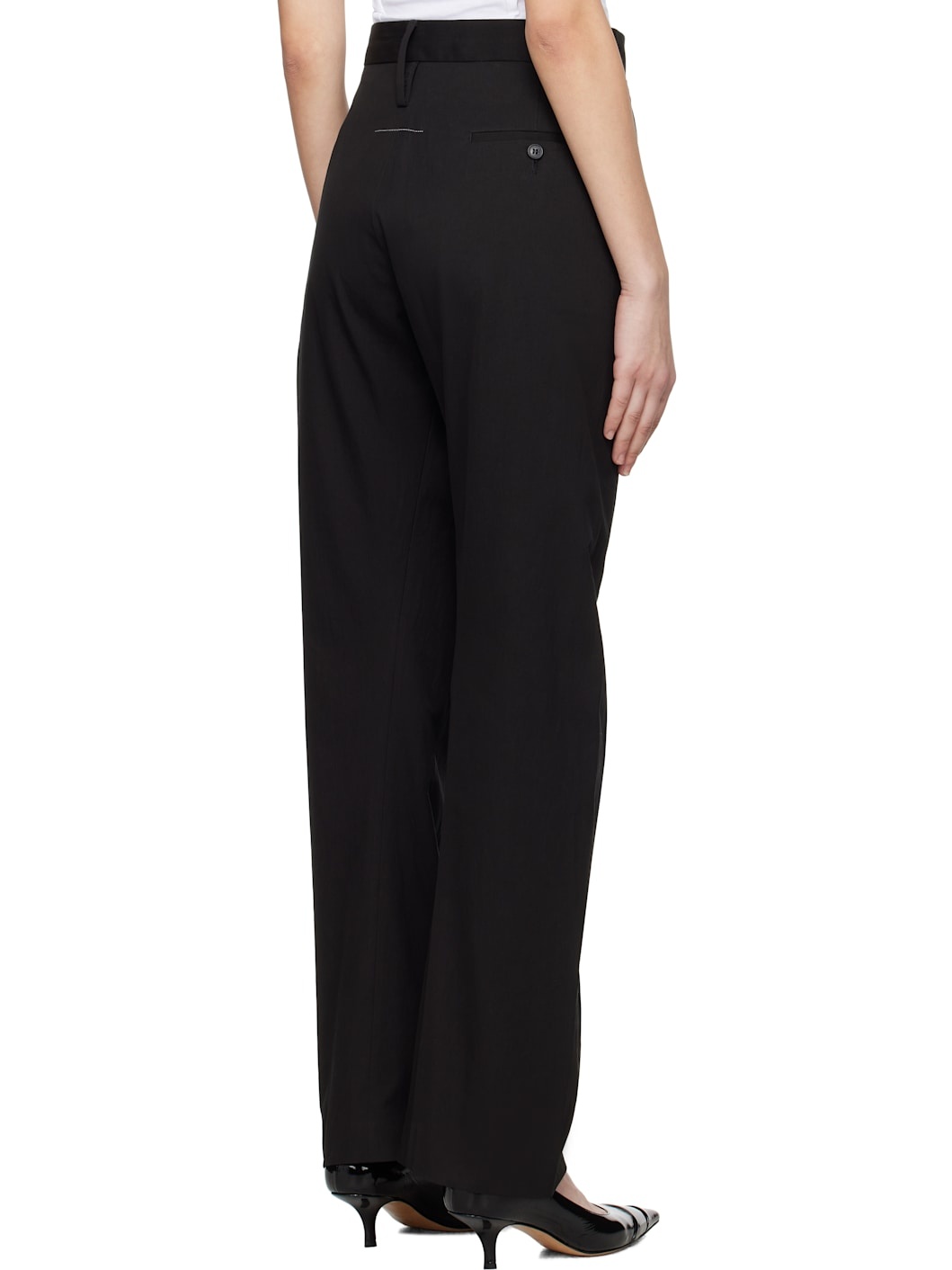 Black Light Cotton Gabardine Trousers - 3