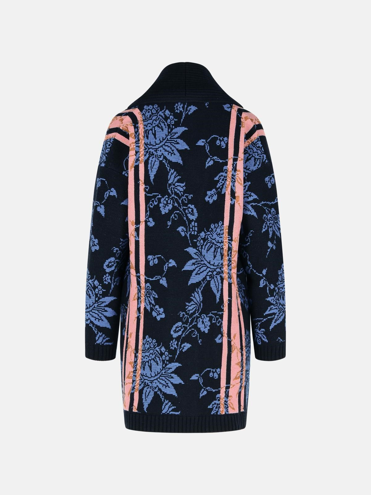 BLUE WOOL BLEND CARDIGAN - 3
