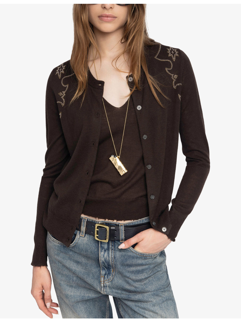 Missya Rhinestone-Embellished Button-Down Cashmere Cardigan - 3