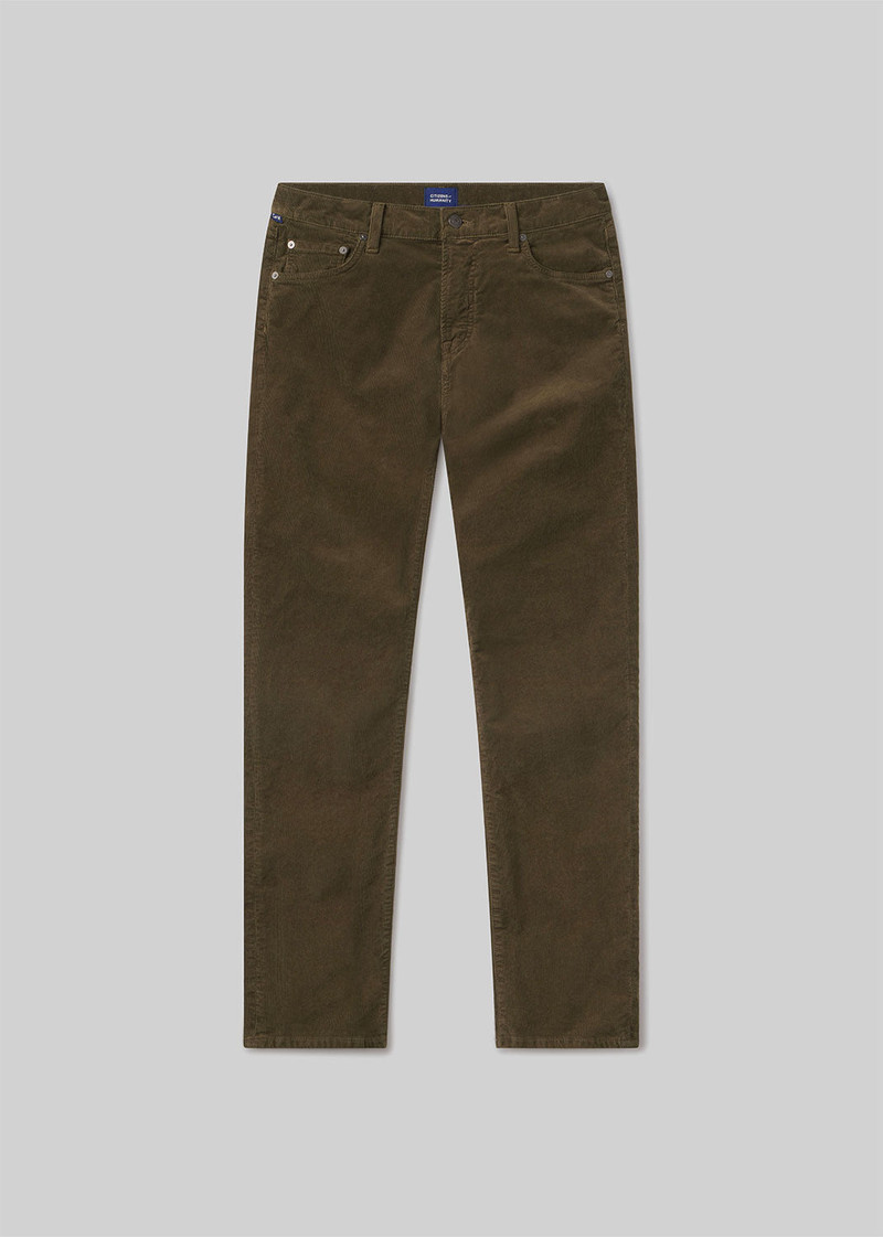 Gage Slim Straight Stretch Corduroy In Olive 1