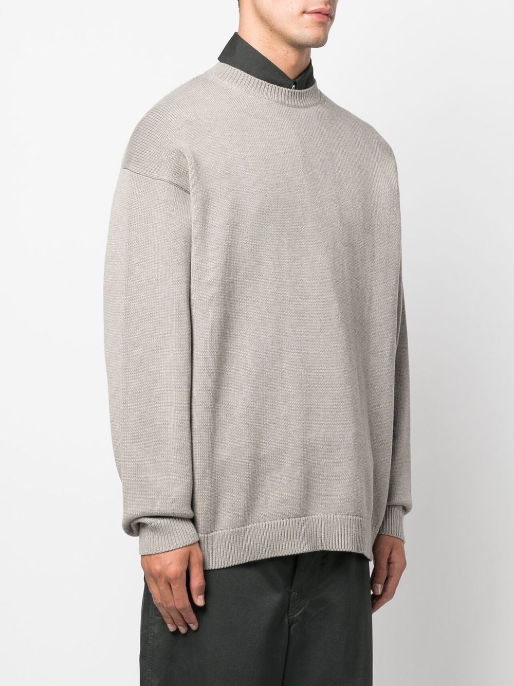 round-neck merino-cotton jumper - 3