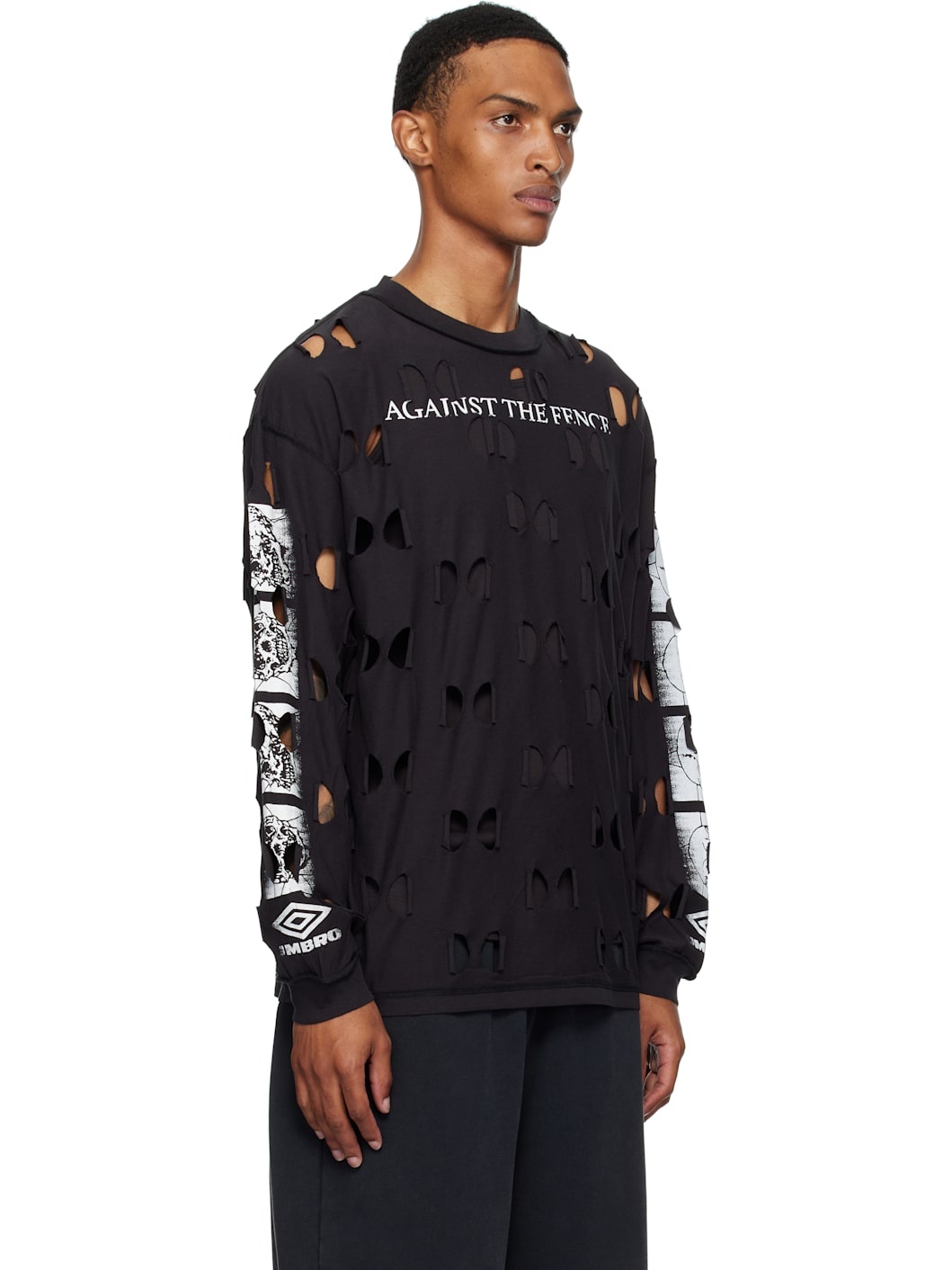 Black 'Against The Fence' LS T-shirt - 2