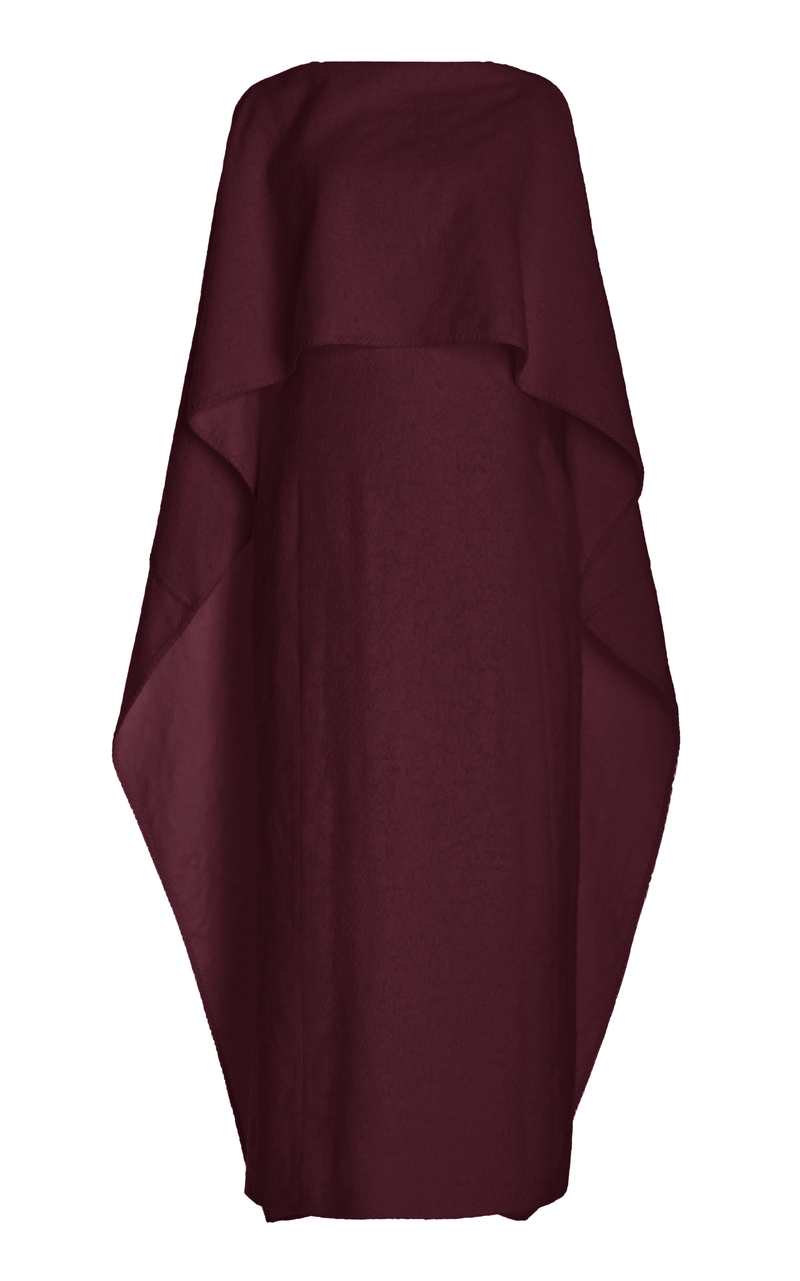 Hunter Dress in Deep Bordeaux Cashmere with Winter Silk - 1