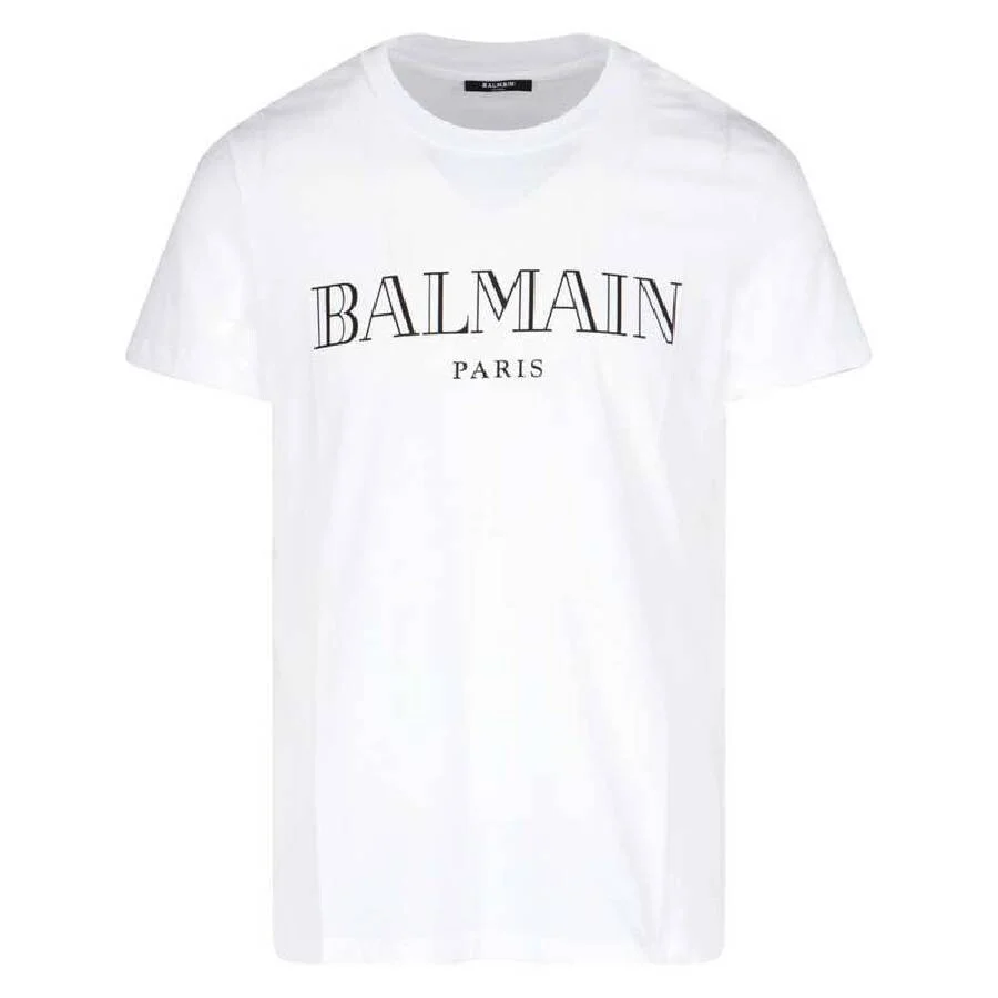 Balmain Logo Embossed Cotton T Shirt - 1