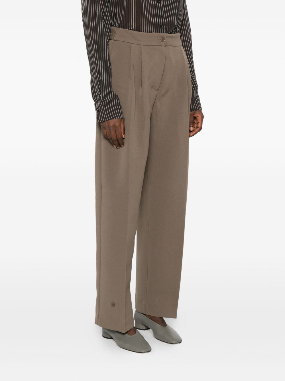 pleated buttoned trousers - 3