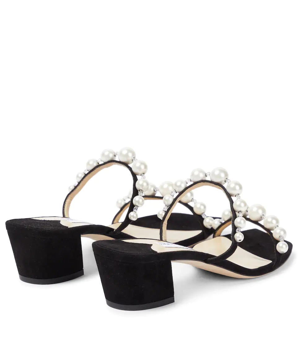 Amara 45 embellished suede sandals - 5