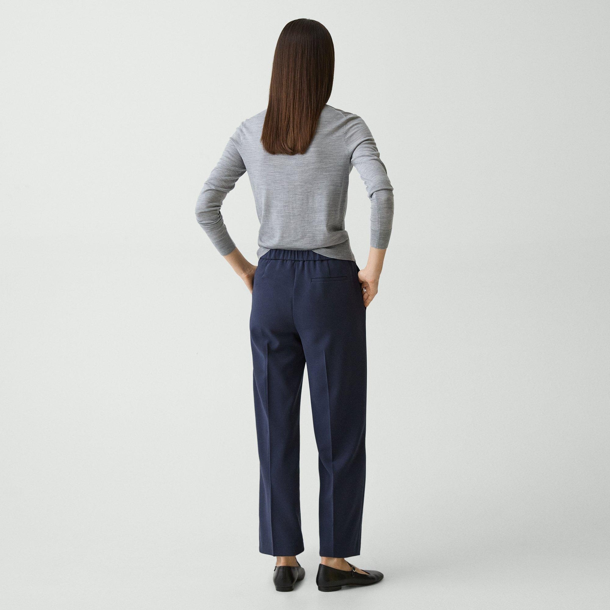Wide-Leg Pull-On Pant in Admiral Crepe - 4