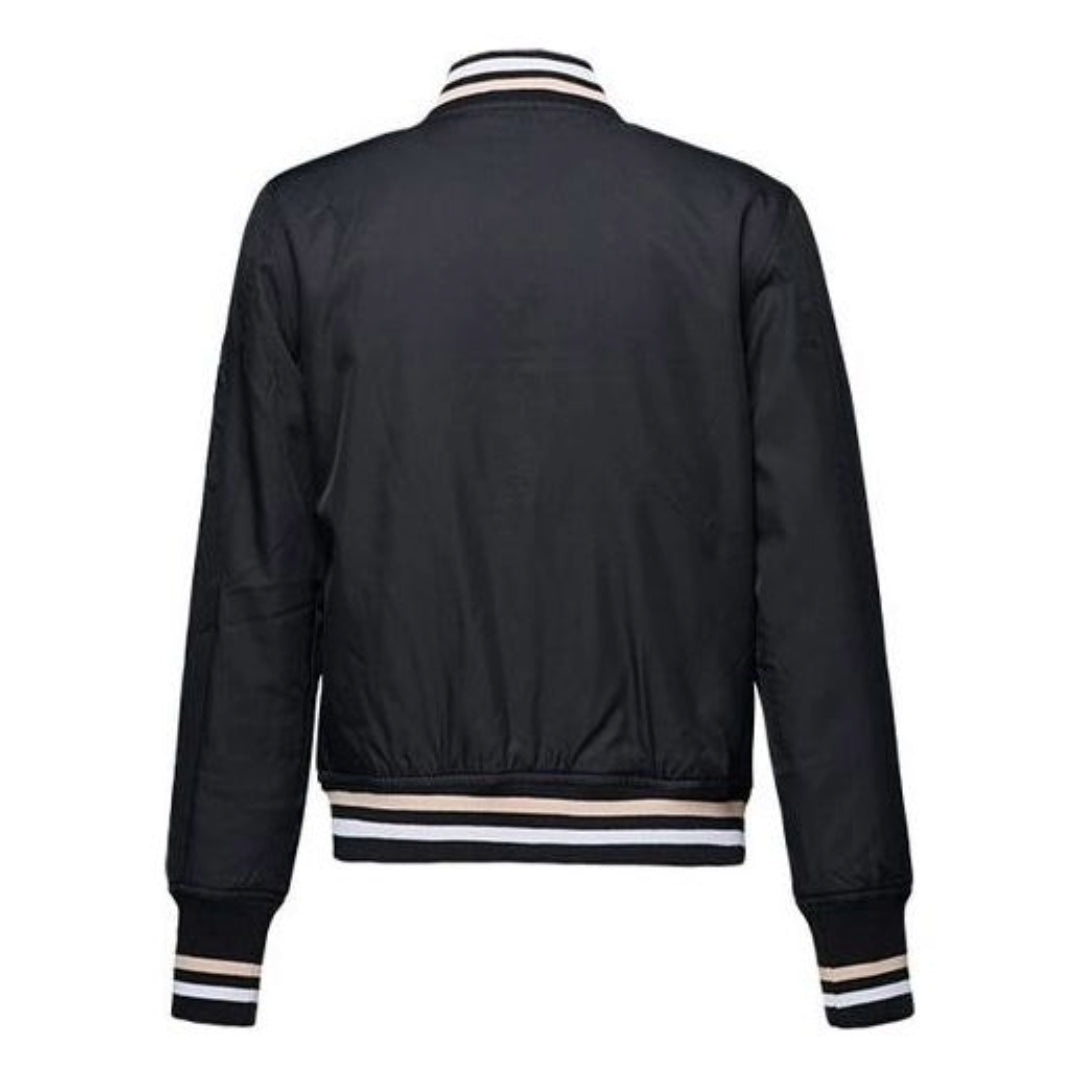 (WMNS) Converse Baseball Jacket 'Black White' 10017469-A01 - 2