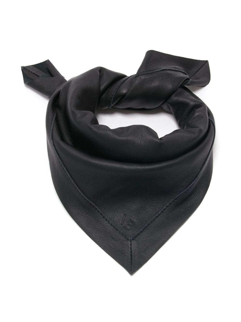 logo-debossed leather scarf - 3