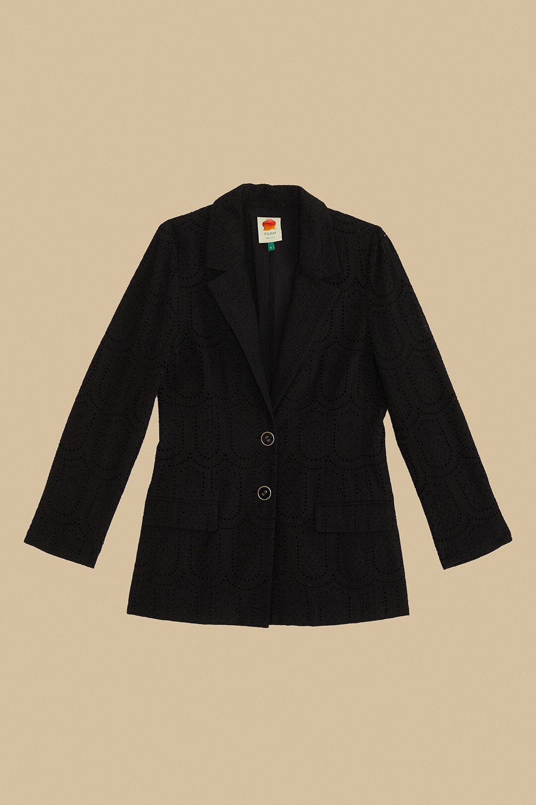 Black Eyelet Blazer - 3