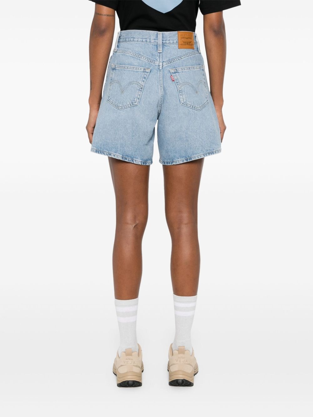 high-rise denim shorts - 4