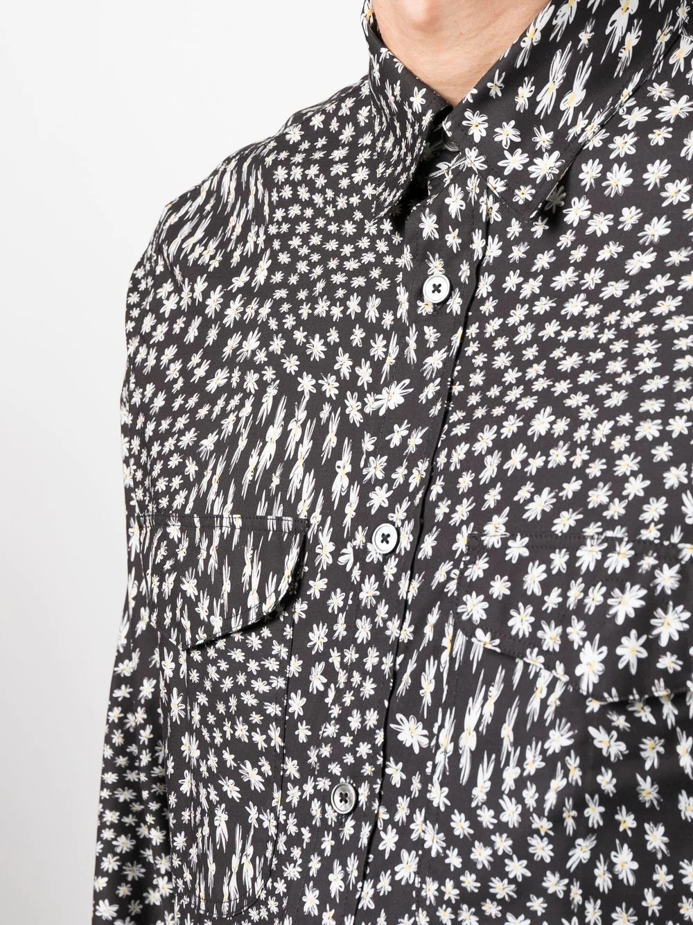 floral-print cotton-lyocell shirt - 2