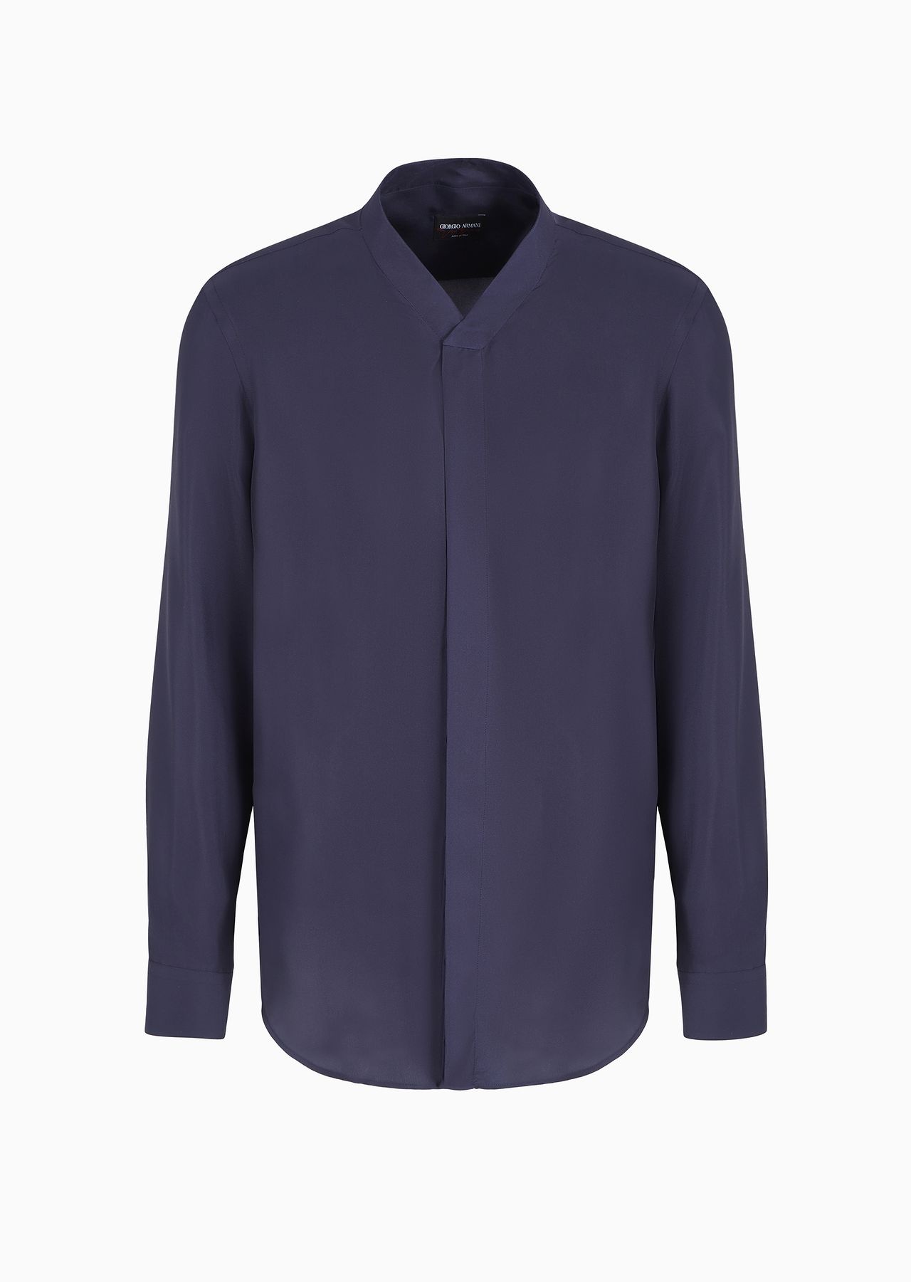 Giorgio's regular-fit silk twill shirt - 1