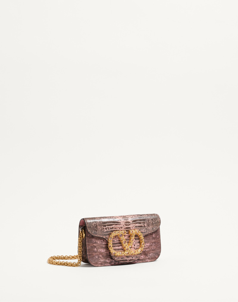 VALENTINO GARAVANI LOCÒ SMALL SHOULDER BAG IN TEJUS WITH JEWEL LOGO 3