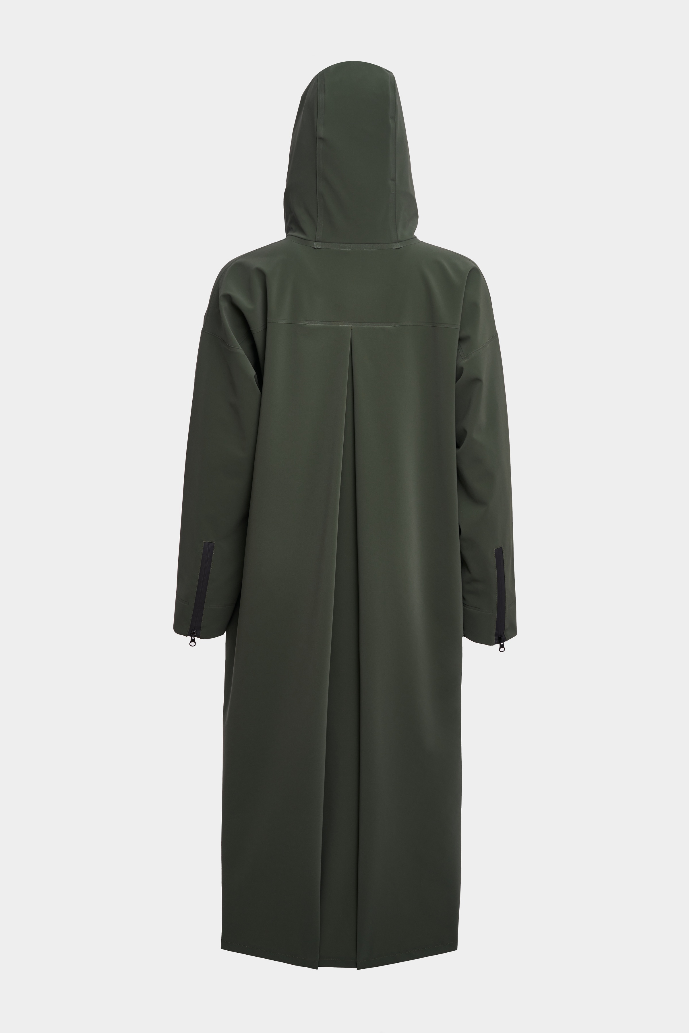 Sandviken Long Matte Zip Raincoat Green - 6