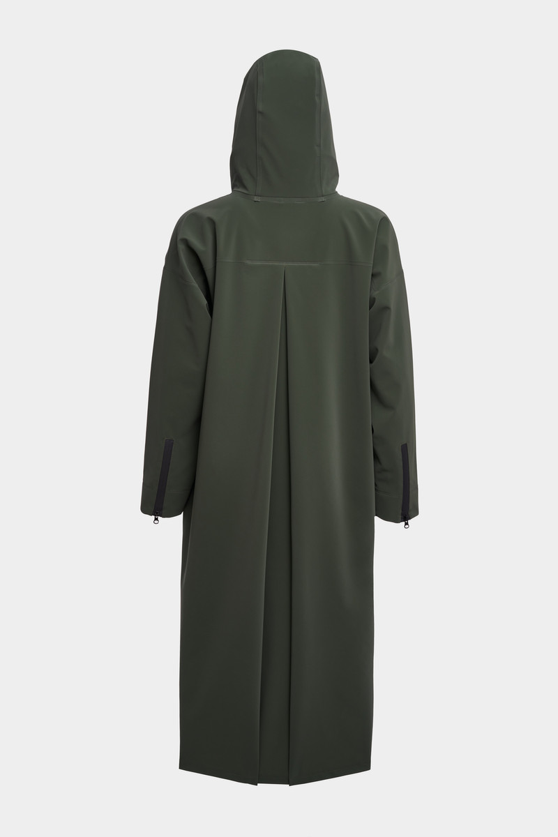 Sandviken Long Matte Zip Raincoat Green 6