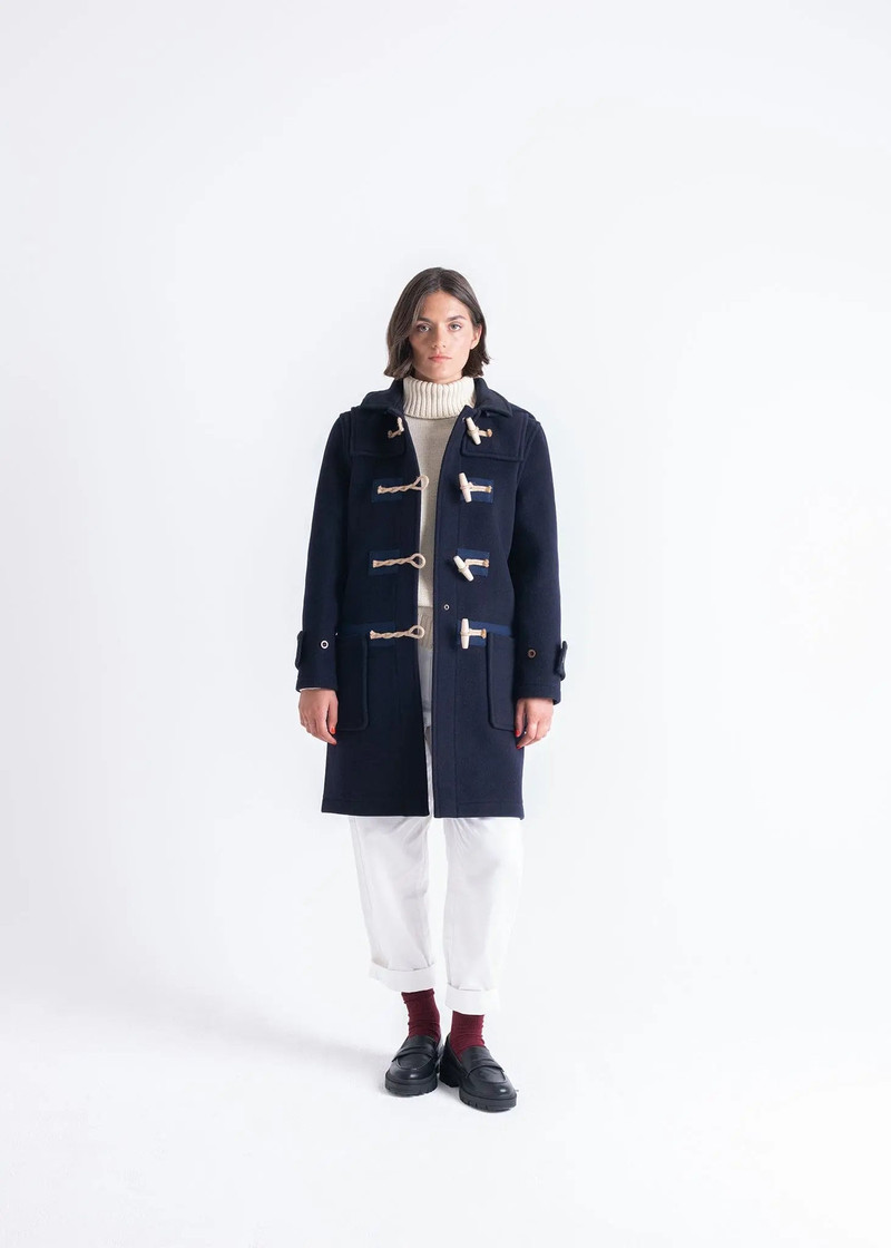 Women's Collared Alison Duffle Coat Navy 3