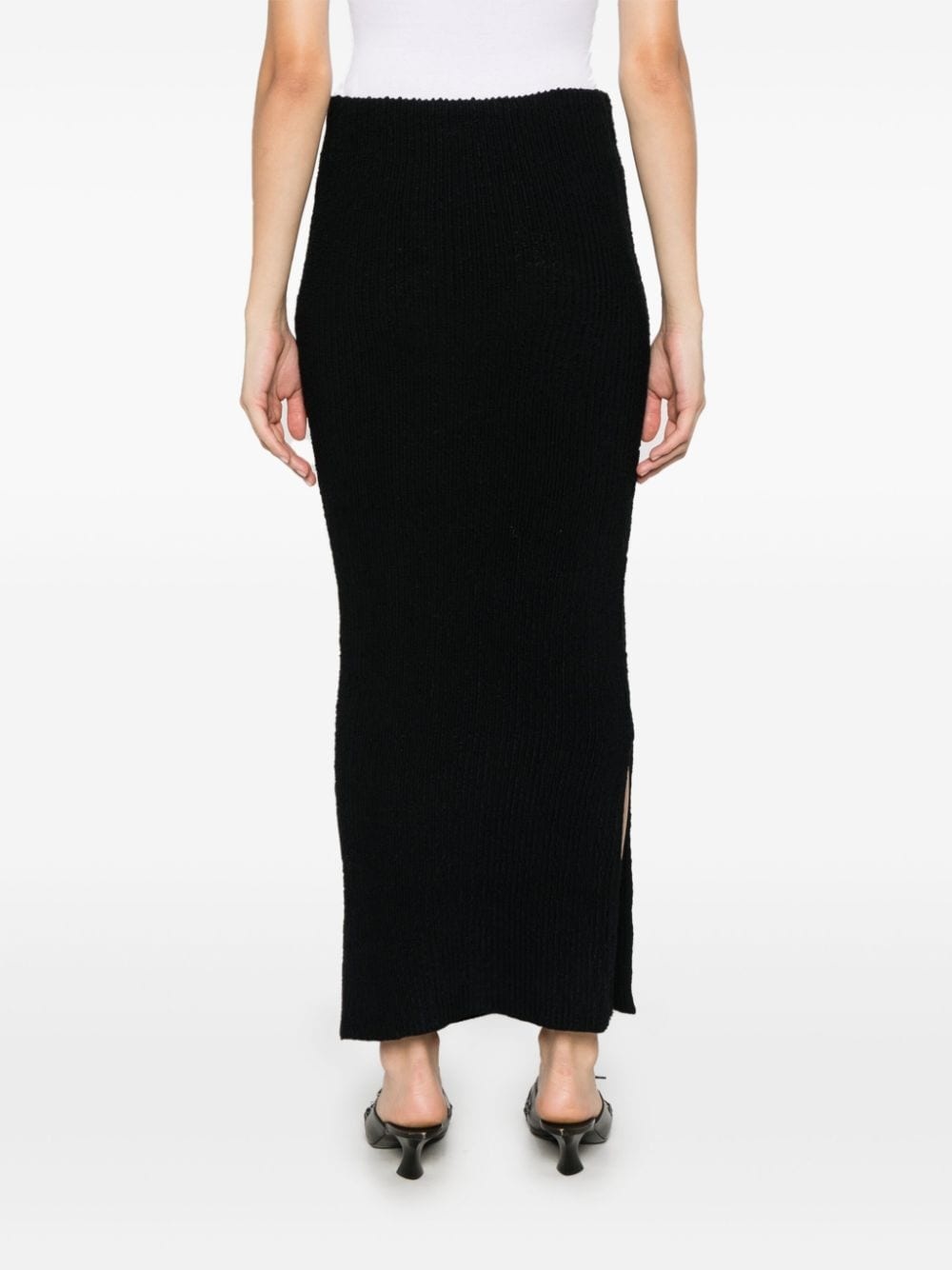 ribbed-knit midi skirt - 4