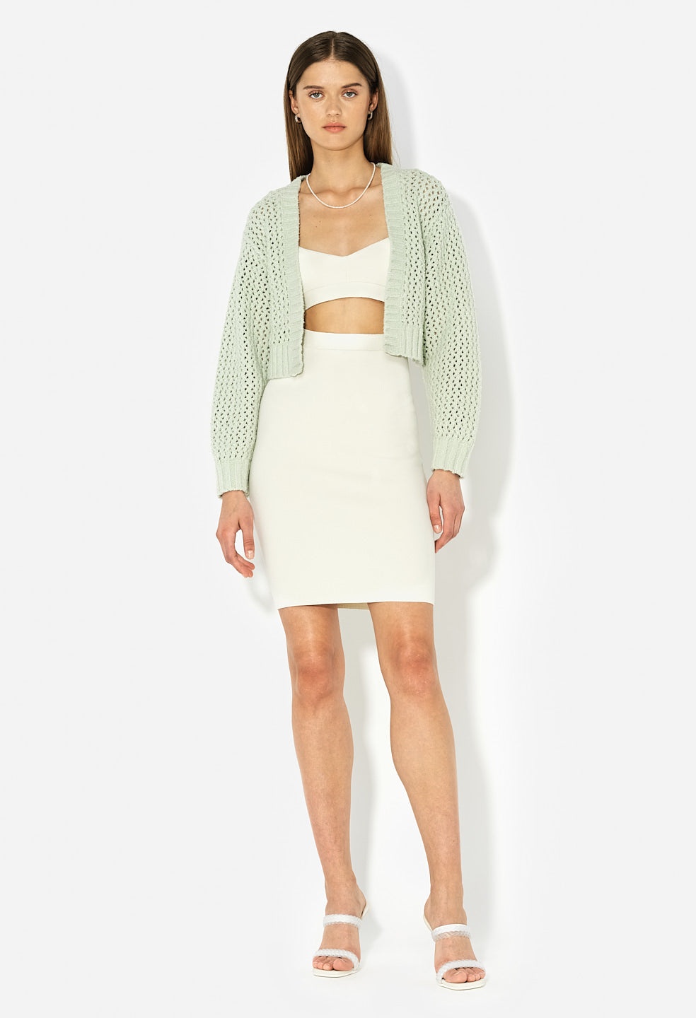 FOAM BOUCLE CROPPED CARDIGAN - 1