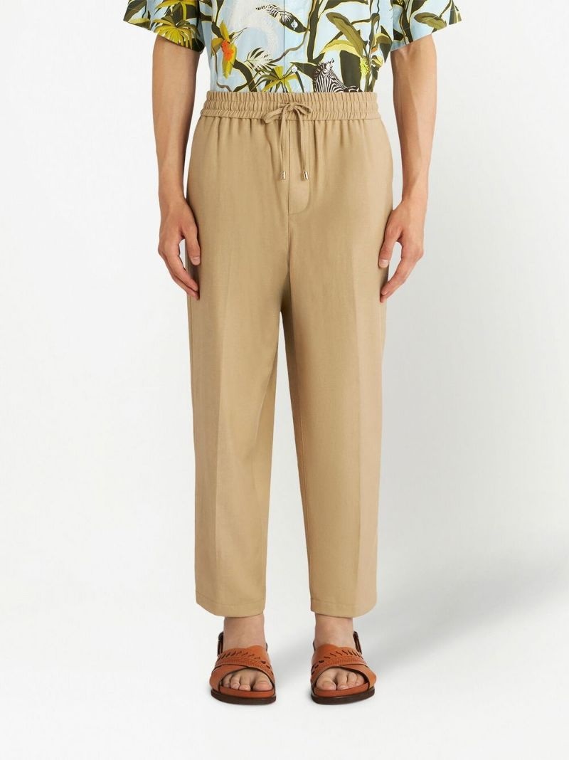 elasticated-waist straight-leg trousers - 3