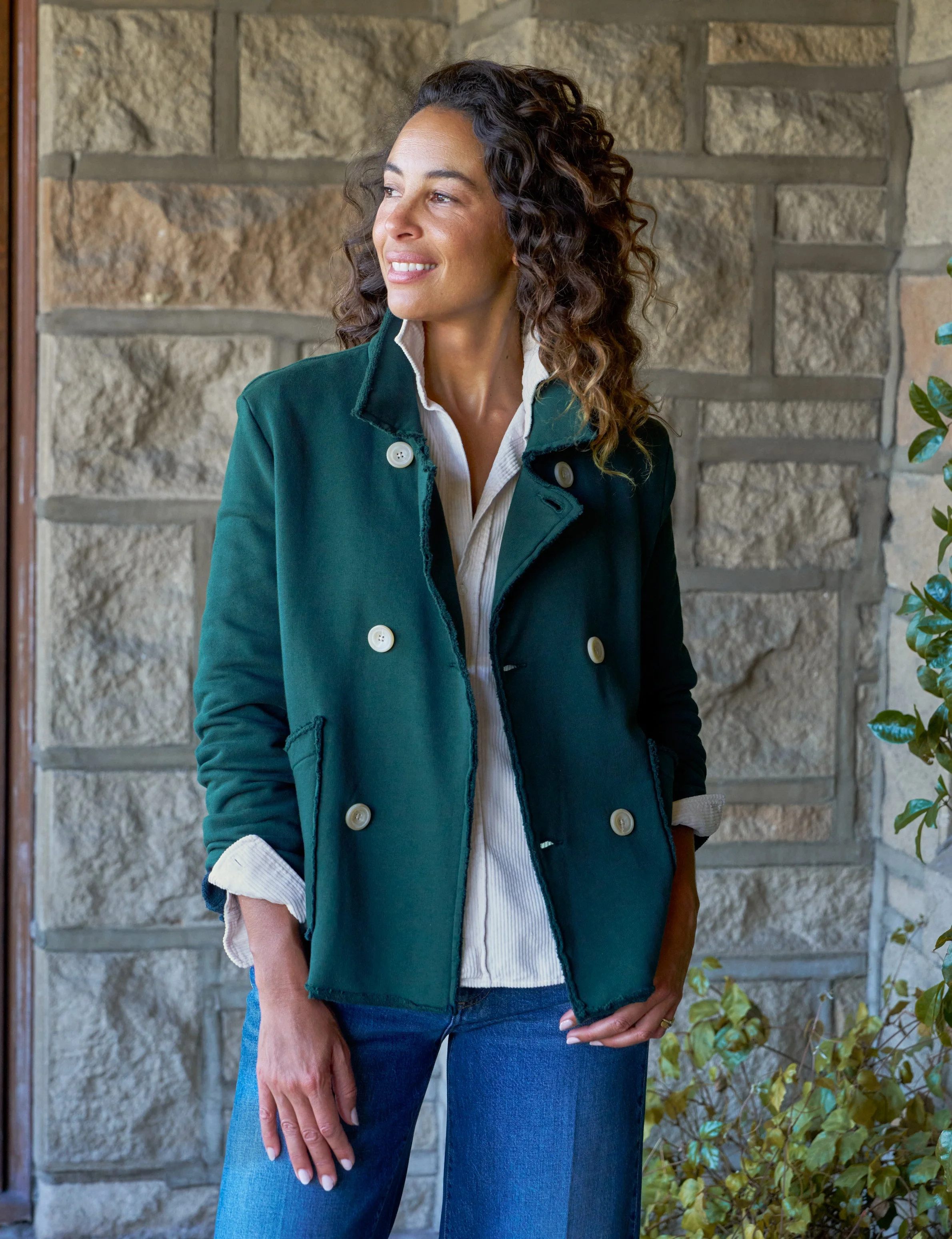 Cropped Sweatshirt Peacoat - 1