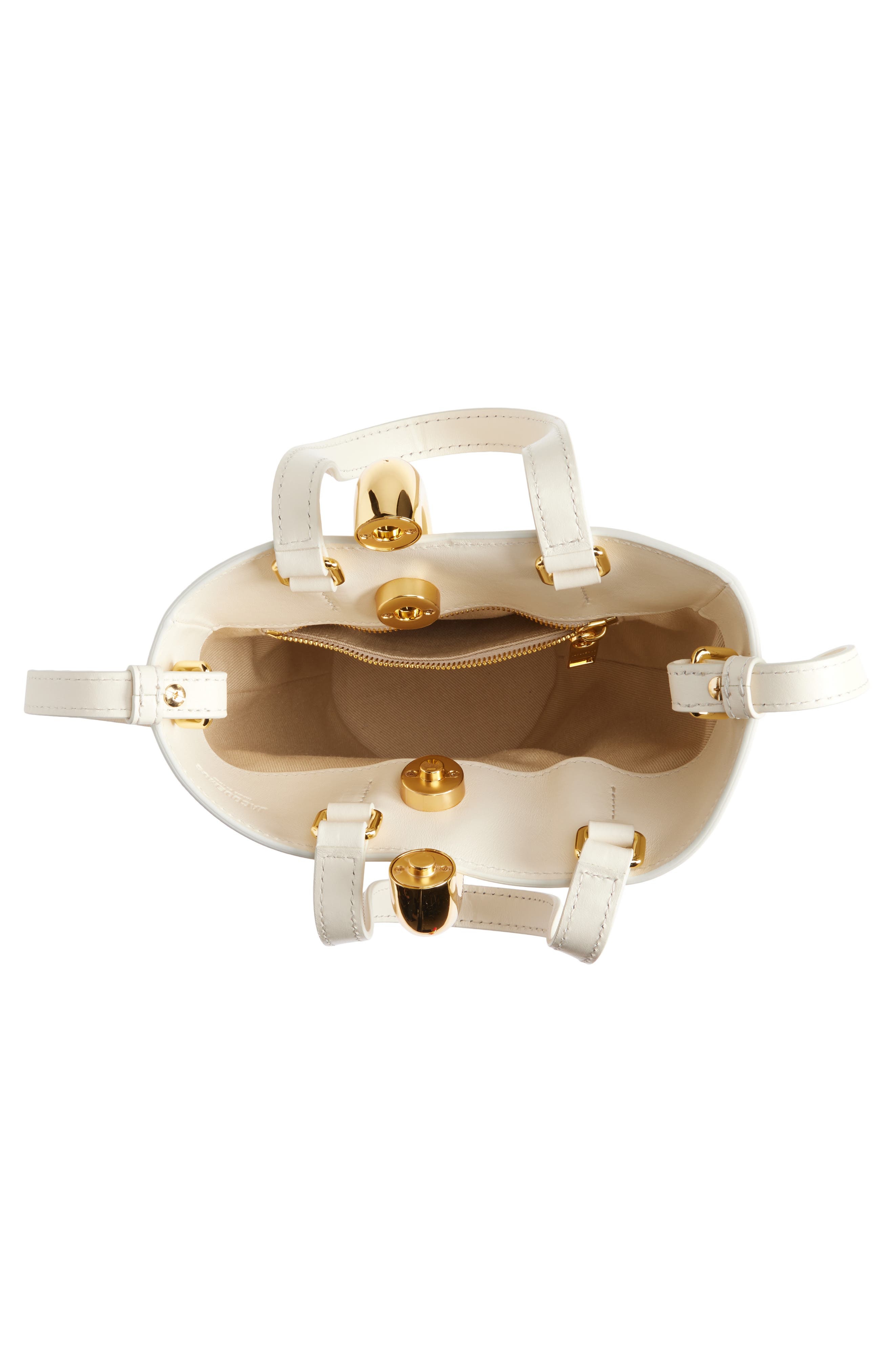 Jacquemus Le Petit Bambola Leather Bucket Bag in Light Ivory 115 at Nordstrom - 4