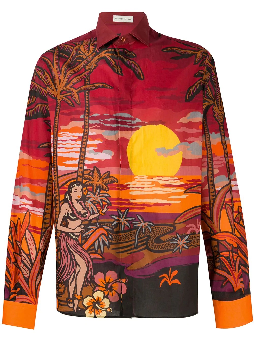 sunset print shirt - 1