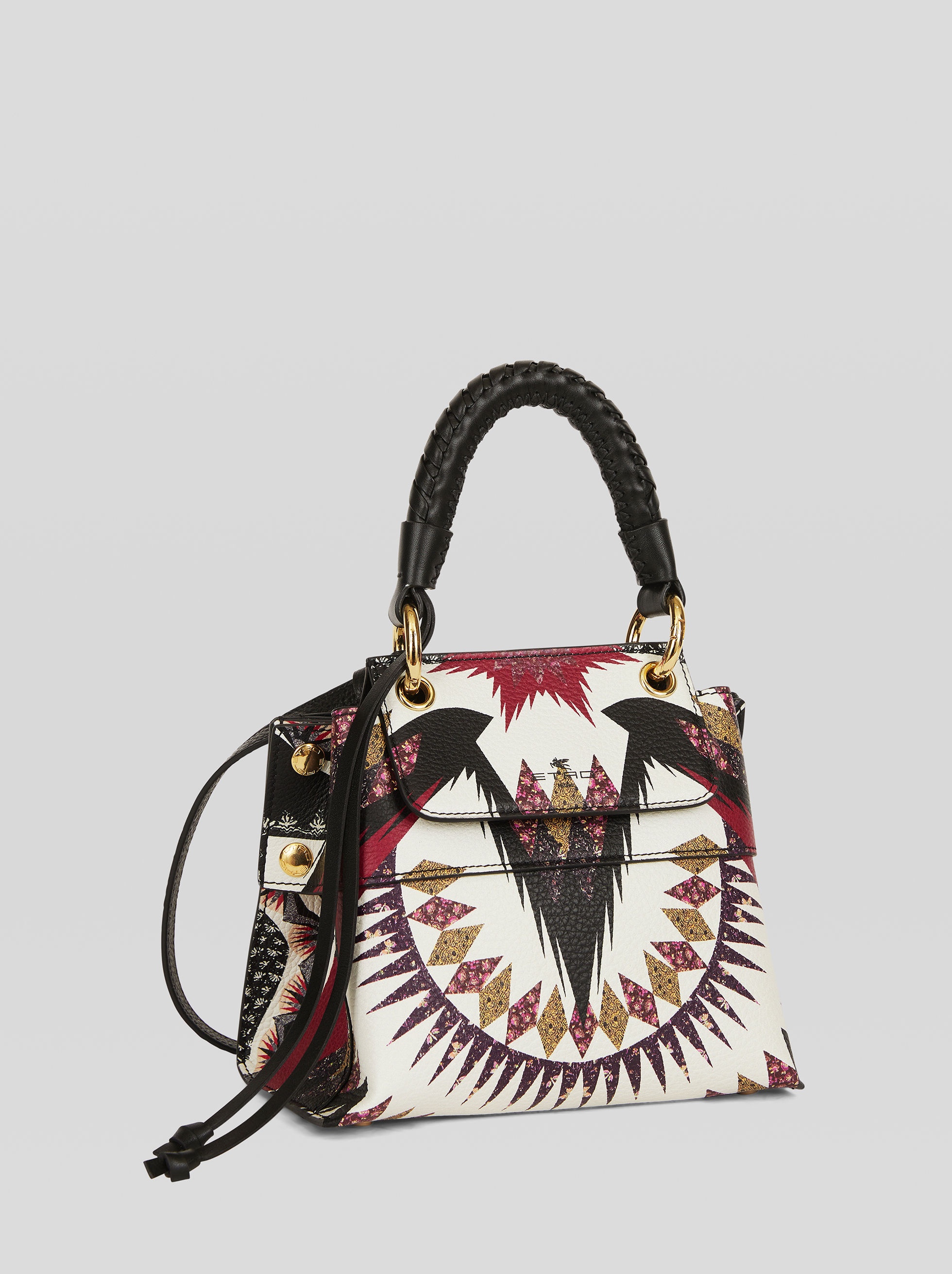 GEOMETRIC PRINT LEATHER HANDBAG - 5