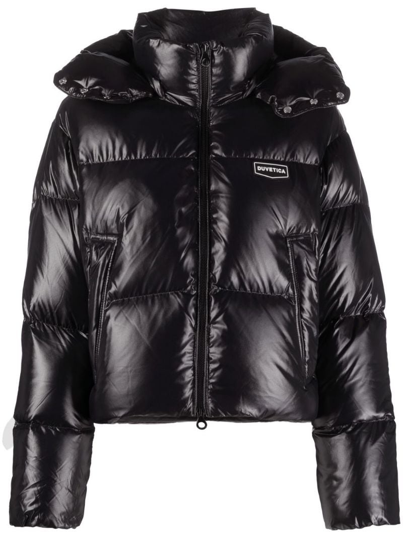 logo-patch puffer jacket - 1