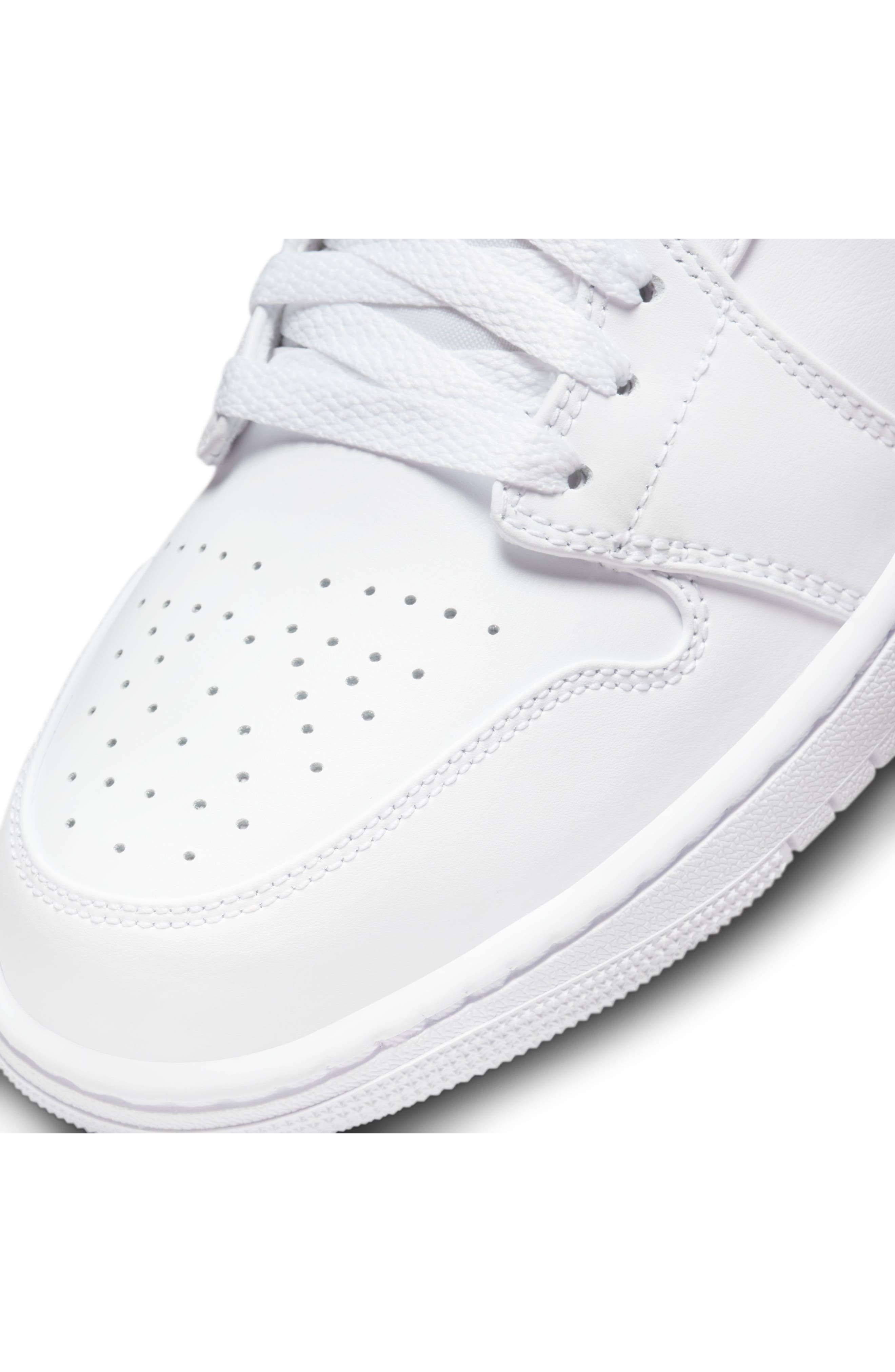 Air Jordan 1 Mid Sneaker in White/White at Nordstrom - 6